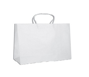 White Shopping Bag w/Handle, 16&quot;x6&quot;x12&quot;, 65#  (250/cs)