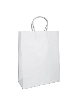 White Shopping Bag w/Handle, 10&quot;x5&quot;x13&quot;, 60#  (250/cs)