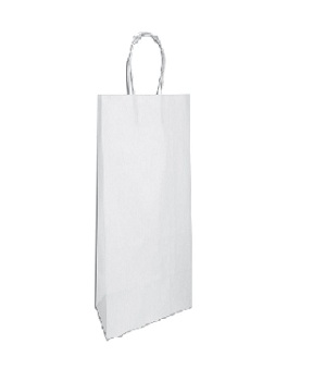White Shopping Bag w/Handle 5&quot;x3&quot;x8&quot;, 60# (250/cs)