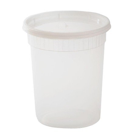 32 oz. Clear Combo Container
w/ Lid, Microwavable (240/cs)