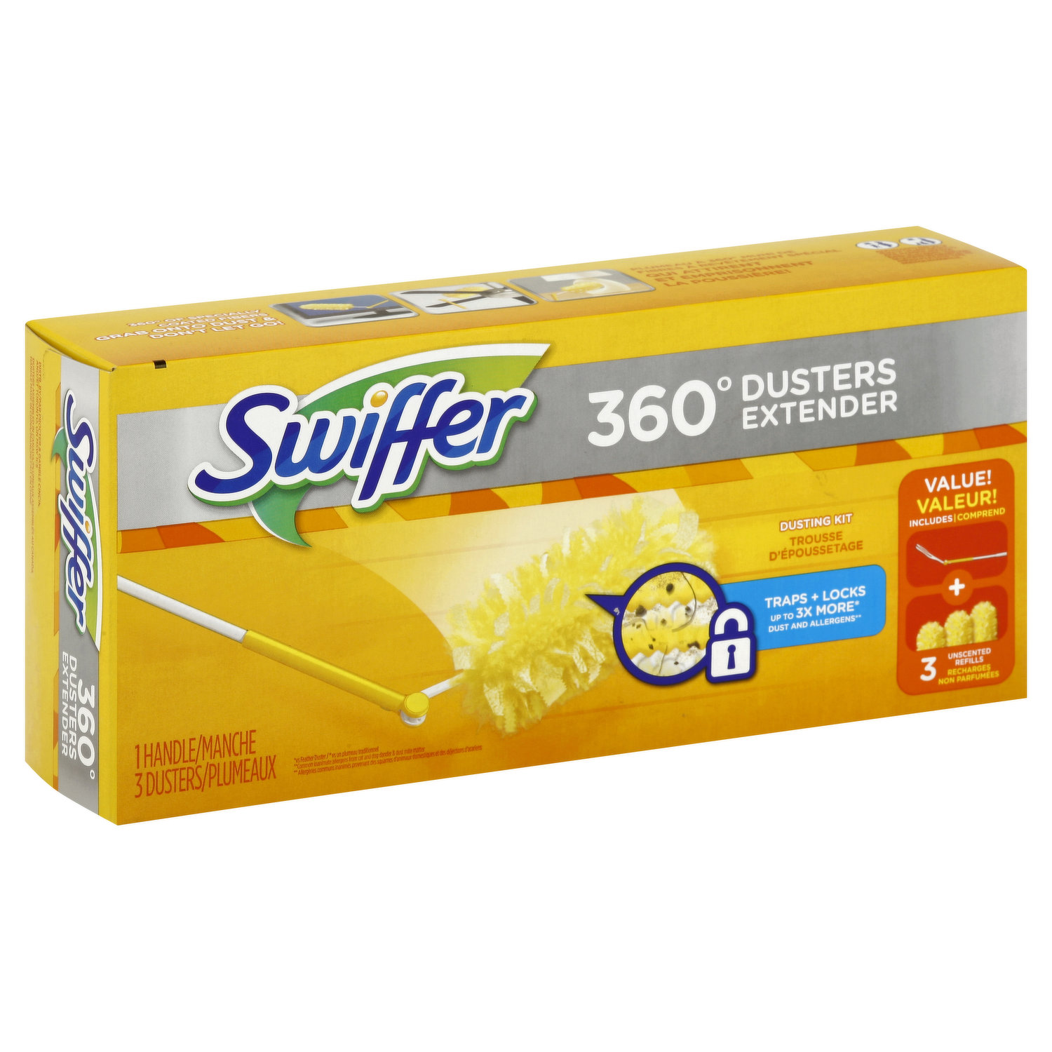 Swiffer 360 Dusters, Plastic Handle Extends to 3 ft, 1