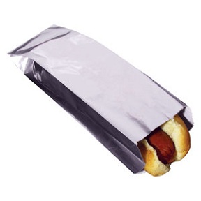 Foil Hot Dog Bag, unprinted 3-1/2&quot;X1-1/2&quot;X9&quot; (1000/cs)