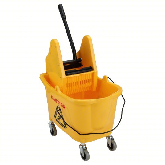MaxiRough Mop Bucket,  Downpress Wringer, Yellow