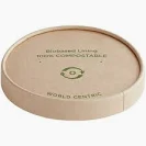 World Centric Paper Lid,  12-32oz For Paper Bowls 