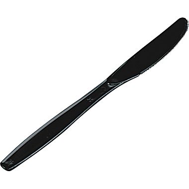 Knife Heavy Weight Polystyrene Black Cutlery (1000/cs)