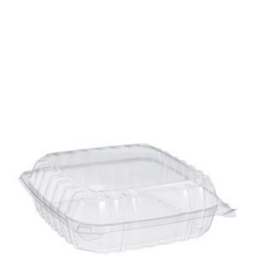 ClearSeal Hinged-Lid Plastic  Containers, 9.5 x 9 x 3, Clear 