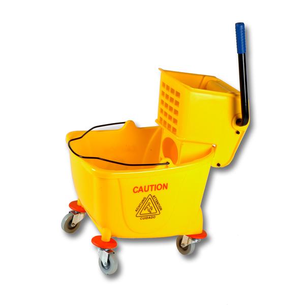MaxiRough Mop Bucket,  Sidepress Wringer, Yellow