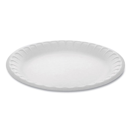 Pactiv 9&quot; White Foam Dinner  Plate Non-Laminated (500/cs)
