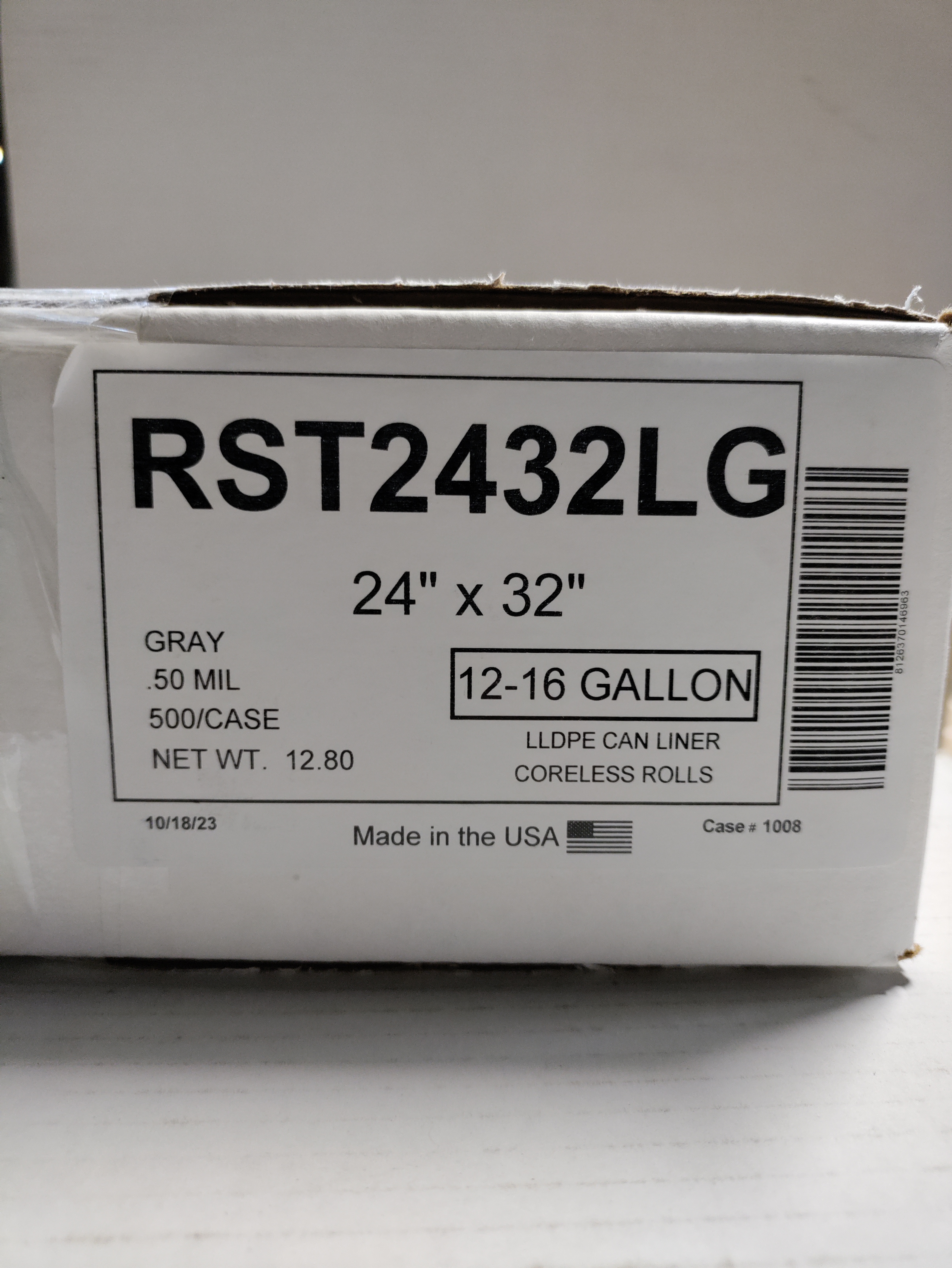 24x32 .5mil Gray Liner Lin-Lo 12-16 Gl (10/50)
