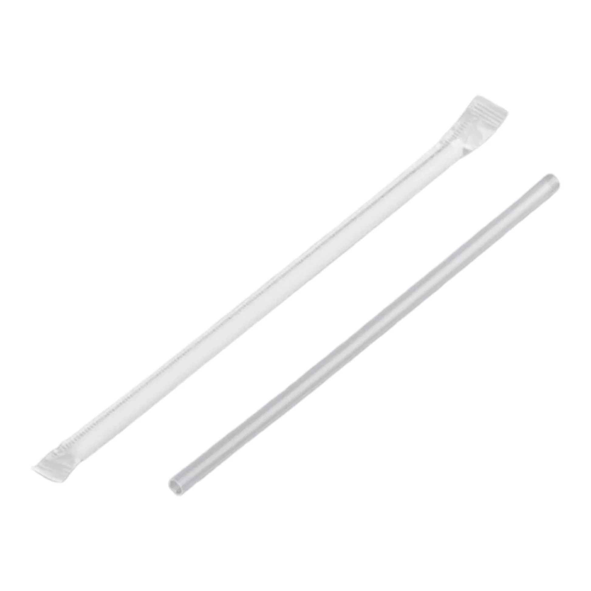 7-3/4&quot; Clear, Jumbo Wrapped  Straw (500/bx)(24bx/cs)