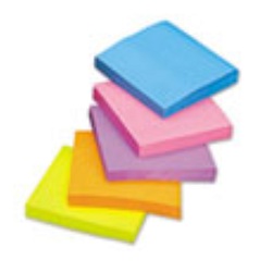 Self-Stick Bright Note Pads 3&quot;X3&quot; 12 Pads/Pack