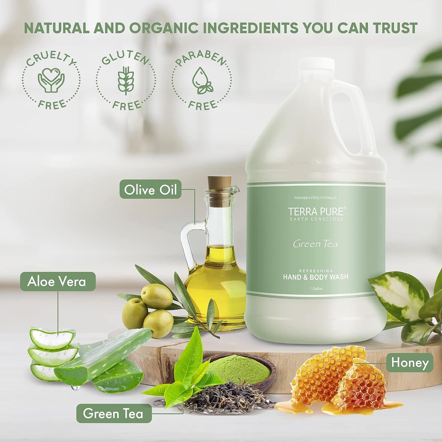 Terra Pure Green Tea Hand &amp;  Body Wash, 1-Gallon (4/cs)