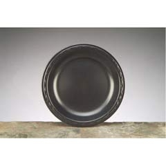 9&quot; Black Laminated Foam Plate (4/125)