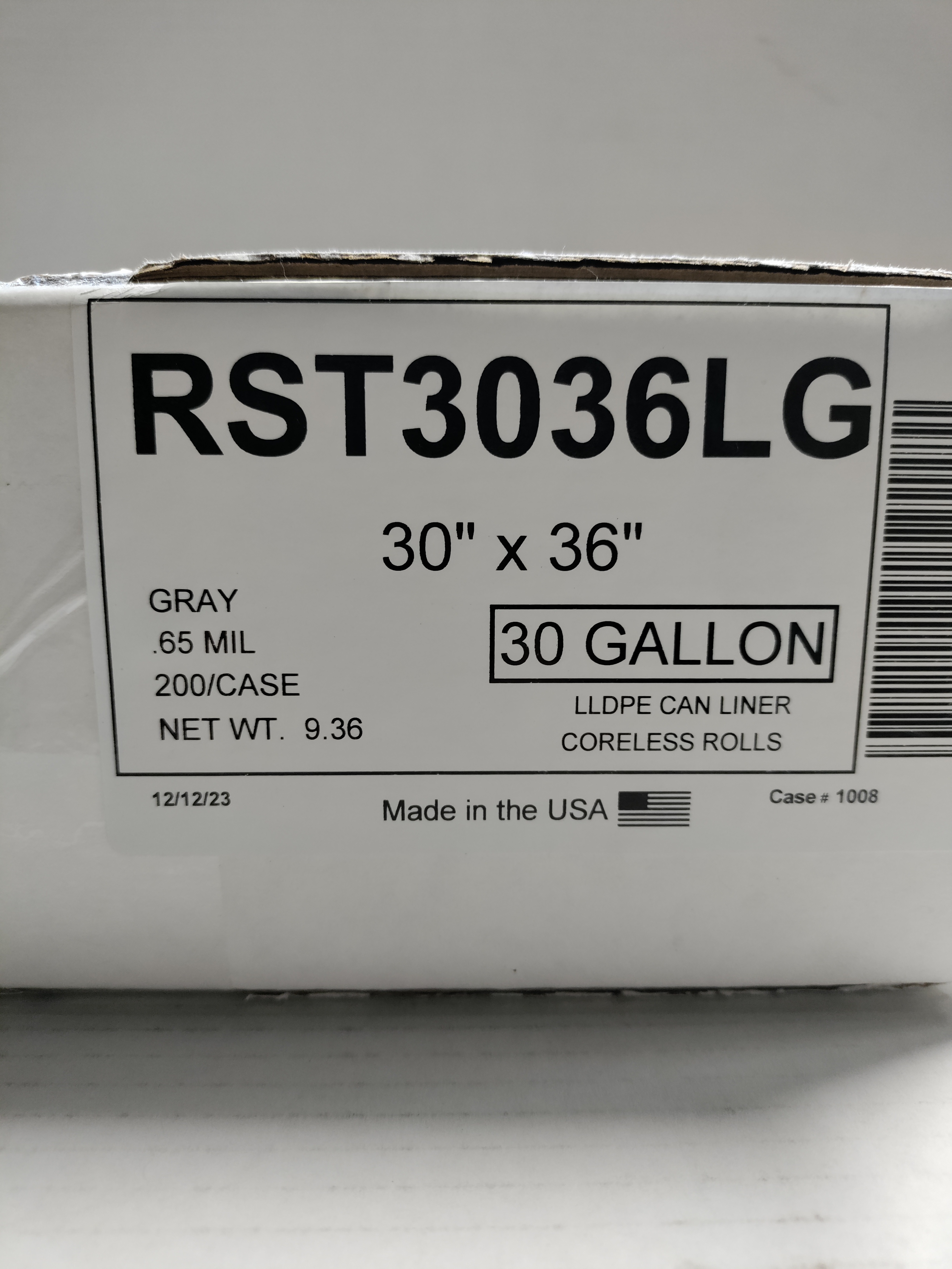 30x36 .65mil Gray Lin-Lo Liner 20-30 Gal (8/25)