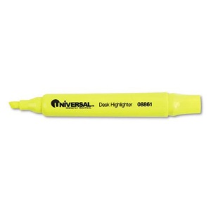 Desk Highlighter Fluorscent Yellow Chisel (12/Pkg)