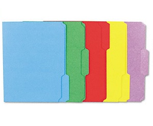 Colored Top Tab File Folder Blue/Light Blue 100/Box